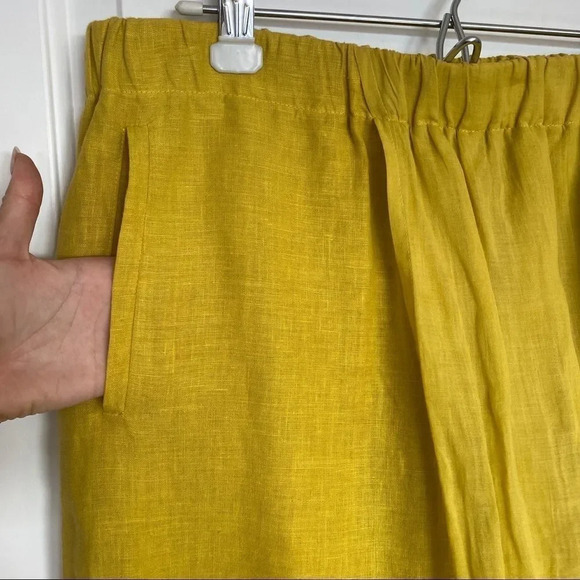 NWOT Banana Blue Aliana Linen Mustard Yellow Pants - Picture 7 of 12